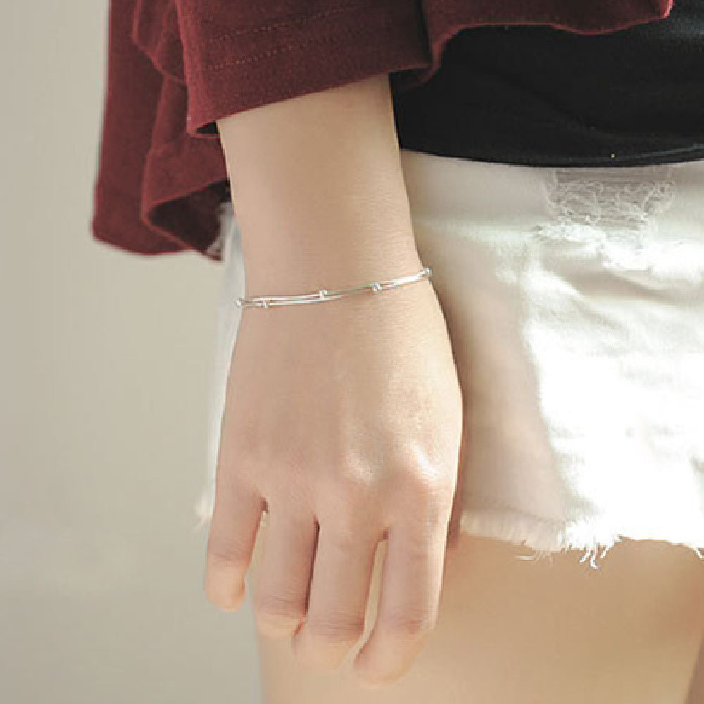 Women's Korean-style Fashion Simple Small Balls Bracelet Temperamental Sterling Silver Ornament