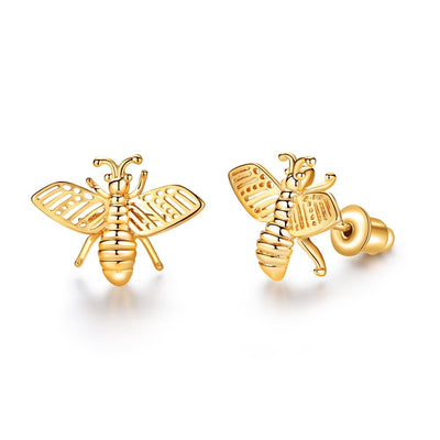 3 Styles Korean Inlaid Crystal Rhinestone Bee Earings For Women Sweet Beauty Simple Atmosphere Stud Earrings D333