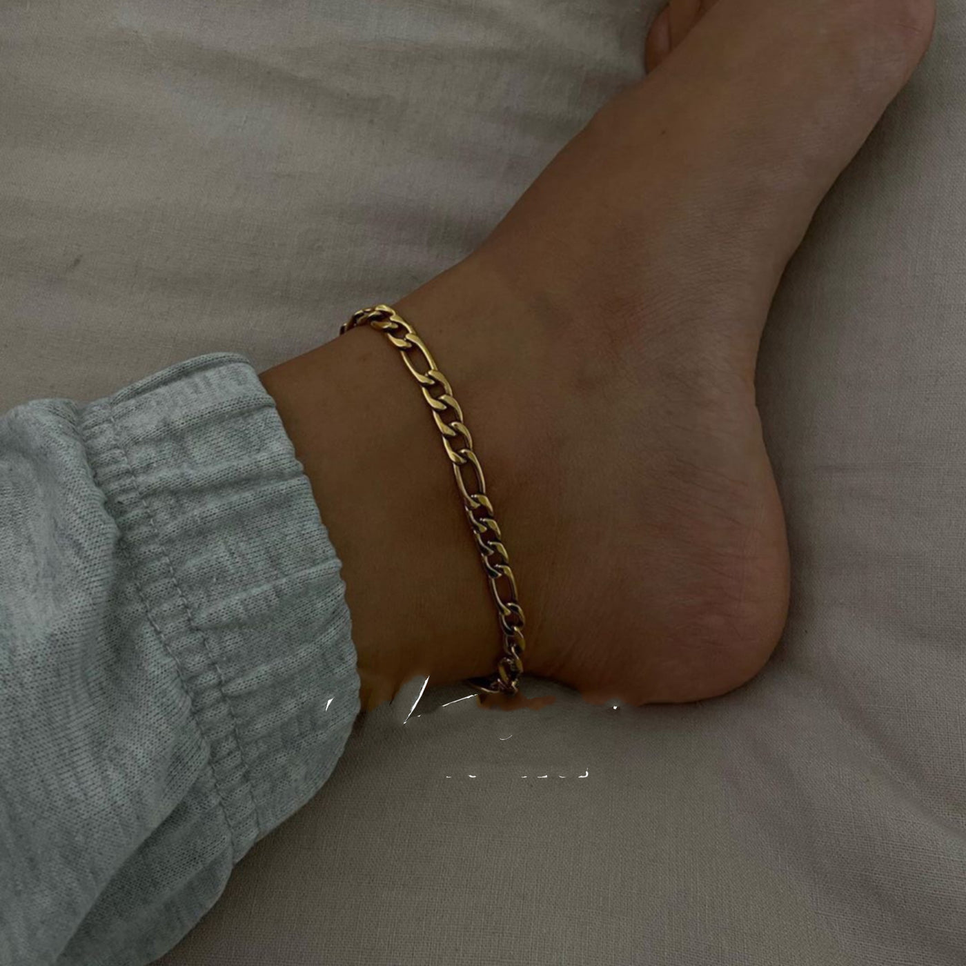 Metallic Concave Figaro Men's And Women's Anklets