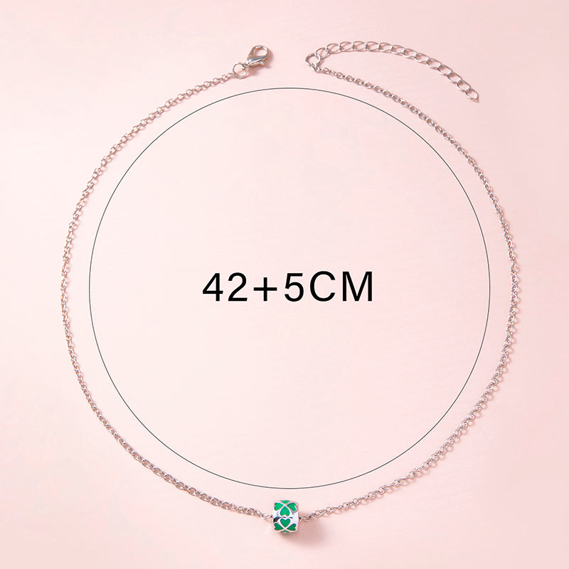 Lucky Four-leaf Clover Beads Clavicle Chain Necklaces For Women