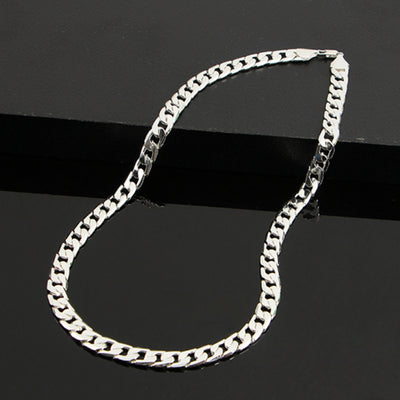 European and American hot selling men's flat side NK necklaces have a large chain of personality and fast selling of cross border E-commerce