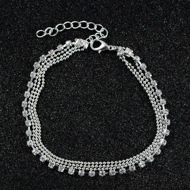 HHYDE 1PC Multilayer  Crystal Anklet Foot Chain Summer Bracelet Charm Anklets Beach Foot Wedding Jewelry Gift Enkelbandje