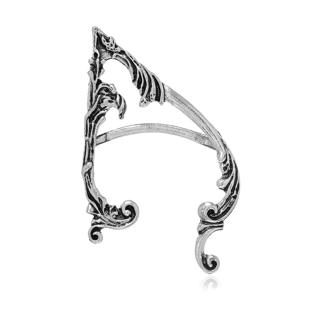 Punk Fairy Ear Cuff Earring Dark Elf Ear Clip No Piercing Earrings For Women Gothic Jewelry Silver Color Halloween Earcuff Party