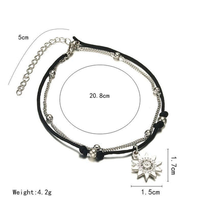 Sun Pendant Anklets Women New Stone Beads Shell Anklet