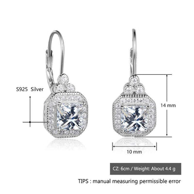 s925 sterling silver rhinestone earrings