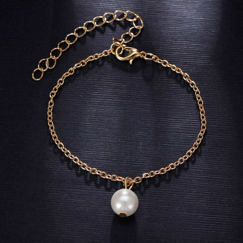 Simple Three-layer 3 Ankle Chain Metal Alloy Ornament Anklets Suit