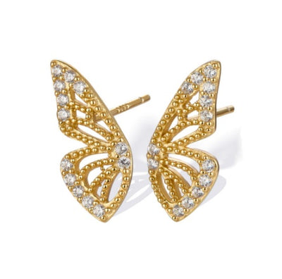 Exaggerated Bohemian Crystal Butterfly Earrings