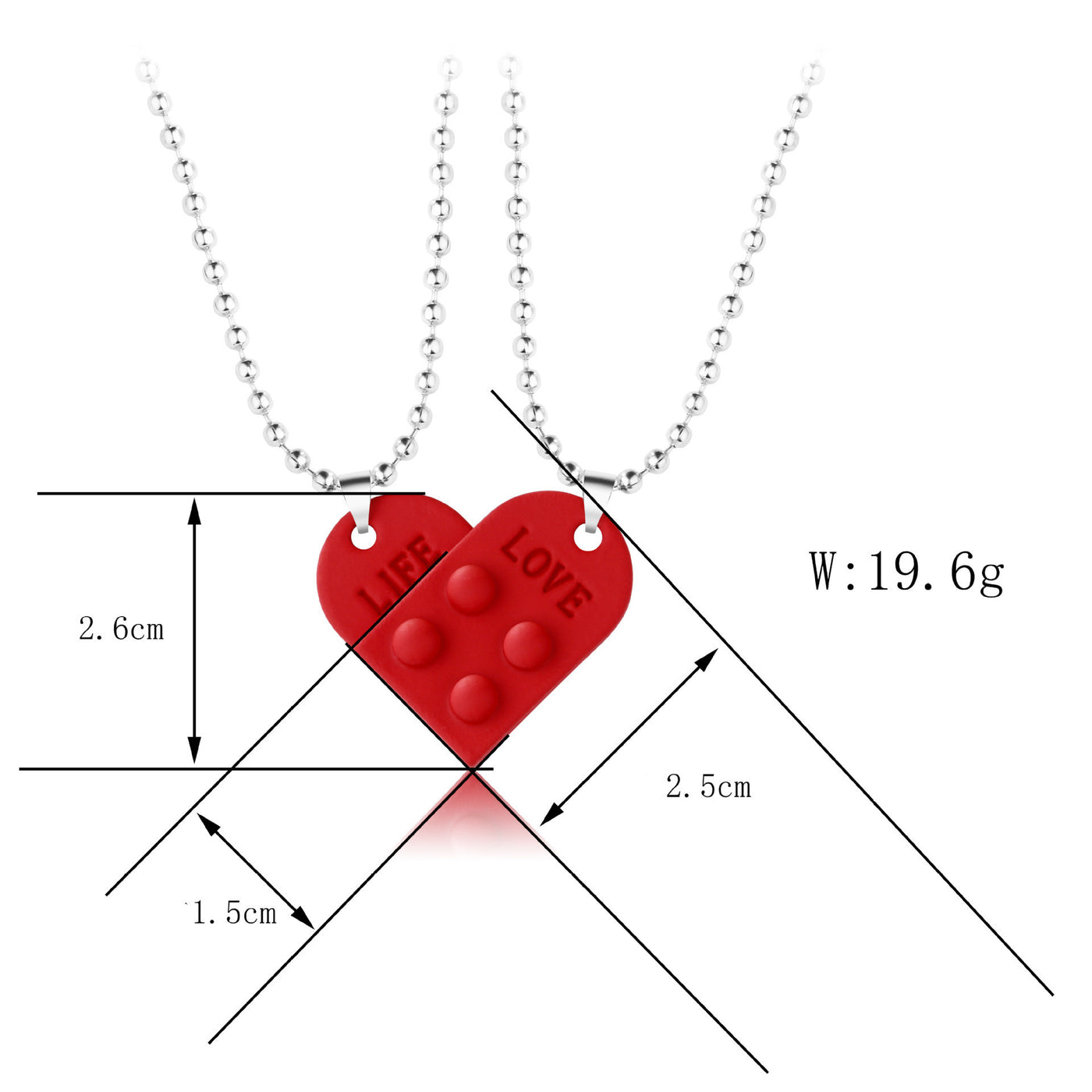 A Pair Of Simple Alloy Stitching Heart Necklaces