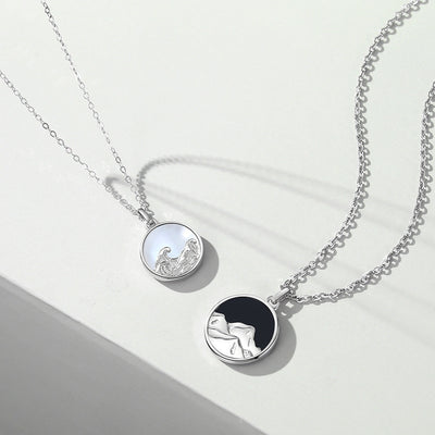 Pair Of Sterling Silver Couple Necklaces